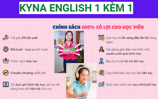 Kyna English 1 Kèm 1 Học Tiếng Anh Online Tại Nhà Cho Bé